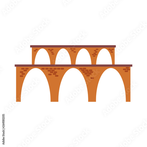 Viaduct line icon. Aqueduct, railroad bridge, countryside. Bridges concept. Vector illustration can be used for topics like architecture, transportation, travel