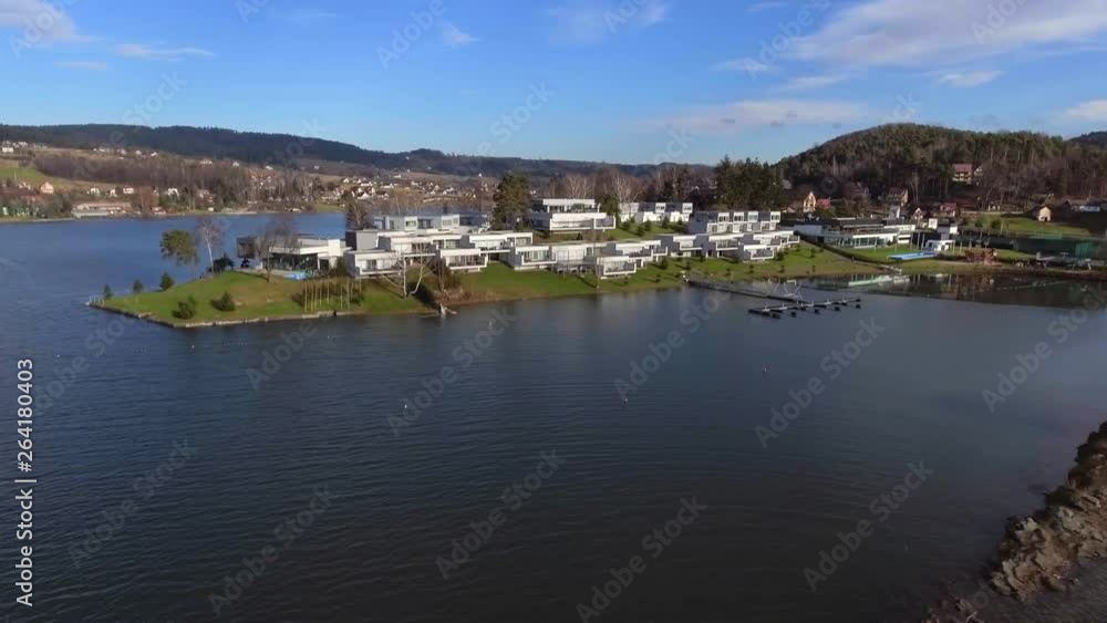 Aerial view of a lakeside in Poland. Aerial view of a lakeside in Poland.