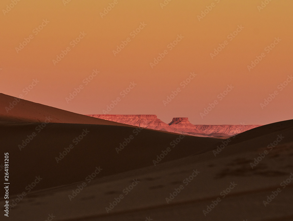 Fototapeta premium Sand dune, Sahara Desert, with the views of argelia.