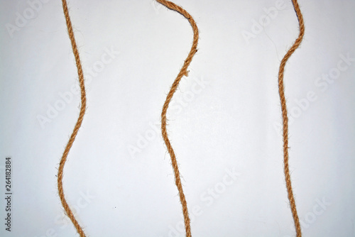 Minimalism on white background with rope