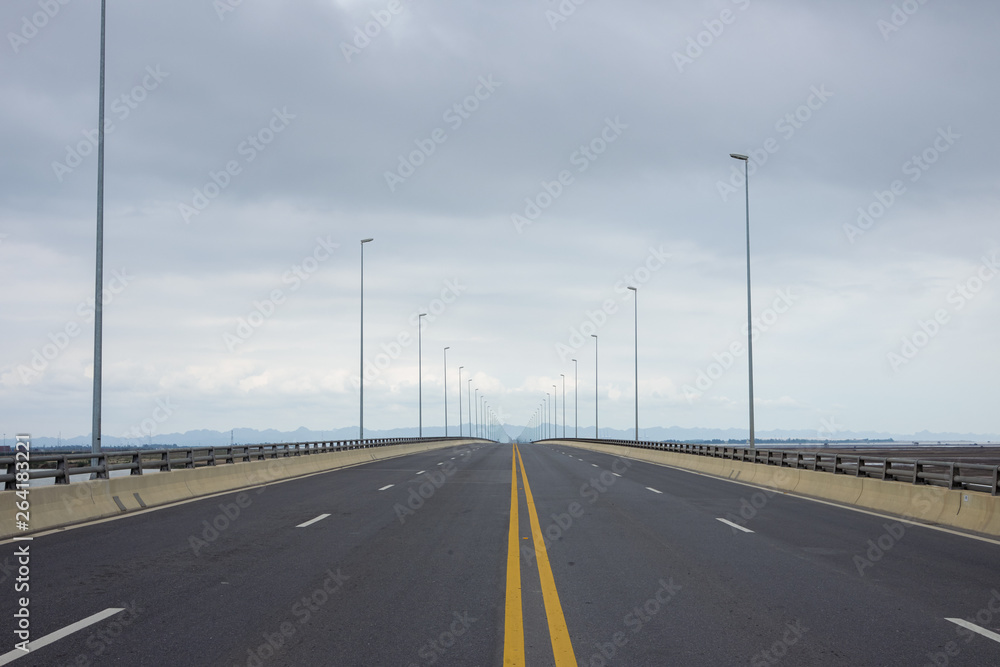 middle of empty road in Vietnam
