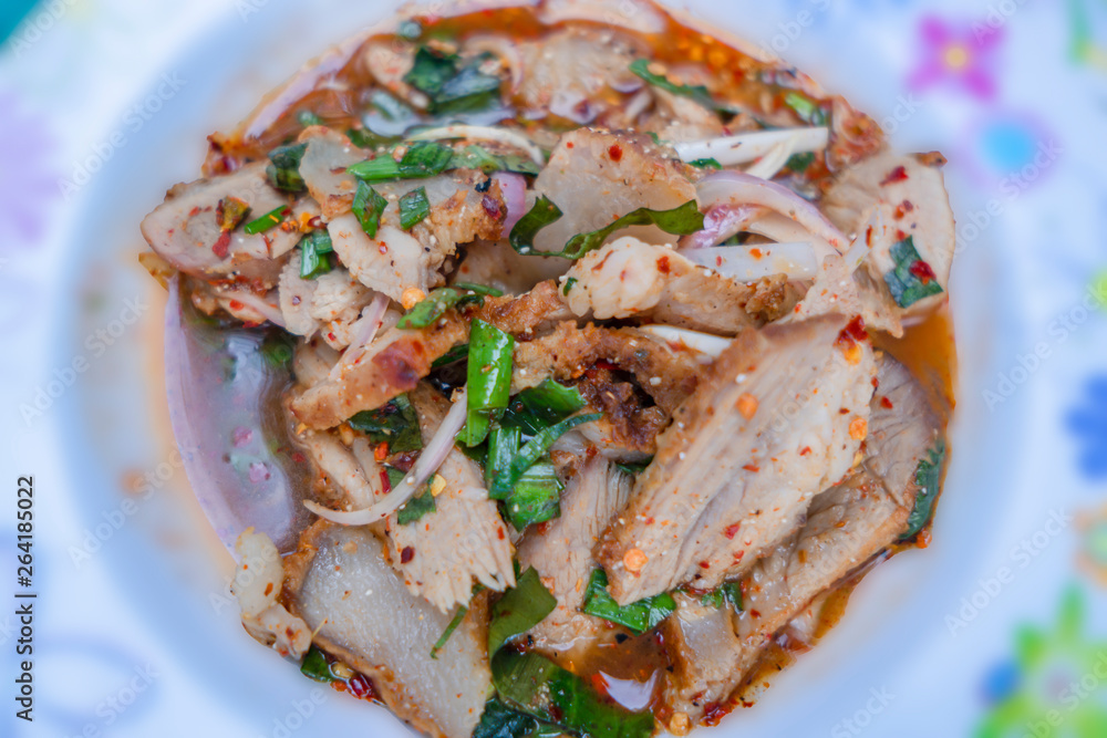 Hot and Spicy Grilled Pork Salad,