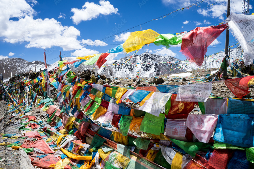 Buddhist Tibetan Jinfan on the top of the mountain