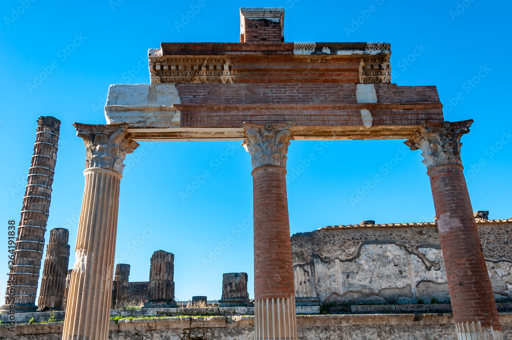 Pompeii, the best preserved archaeological site in the world, Italy. Square of the forum.