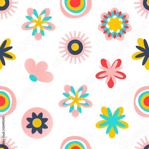 Floral seamless pattern.Modern abstract design for paper  wallpaper  cover  fabric and other users. Vector illustration.