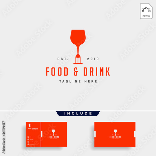 food and drink simple flat logo design vector illustration icon element