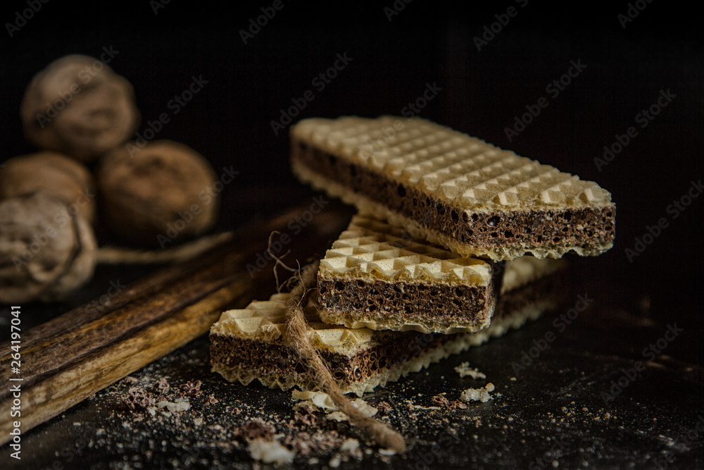 waffles with chocolate filling waffles with chocolate filling