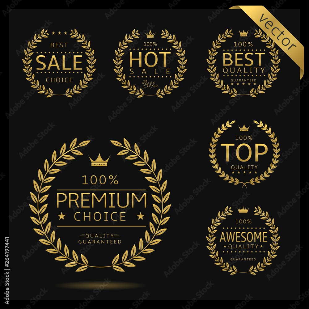 Obraz premium Golden wreath icons