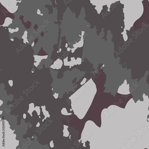 Urban camouflage of various shades of grey and purple colors