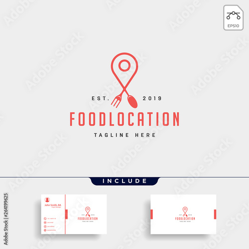 food pin navigation simple flat luxury logo design vector icon element