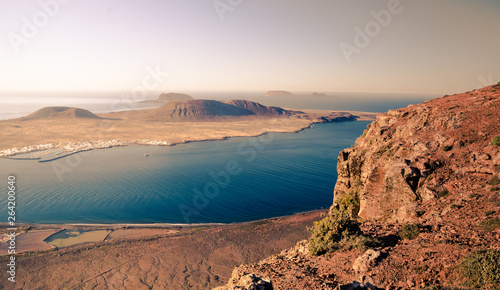 View on La Graciosa Island from Mirador del Rio in Lanzarote, Spain