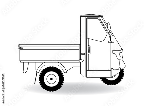 Dreirad Kleintransporter Kontur Silhouette