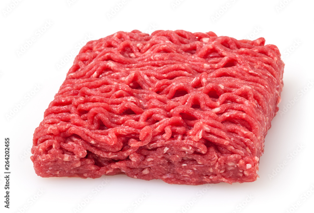 Raw beef minced meat isolated on white background Raw beef minced meat isolated on white background