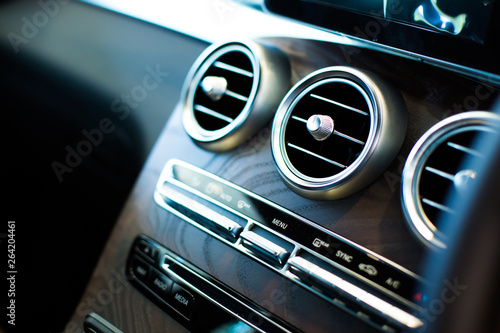 Car Air Conditioner. Luxury car Interior © NVB Stocker