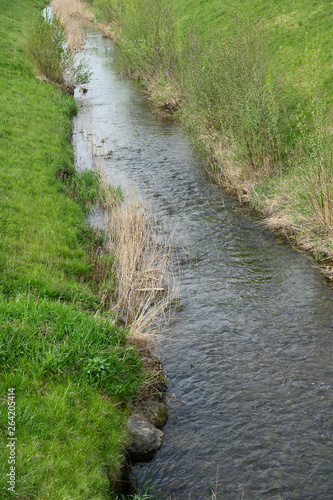 Entwässerungskanal in der Linthebene bei Benken, St. Gallen, Schweiz photo