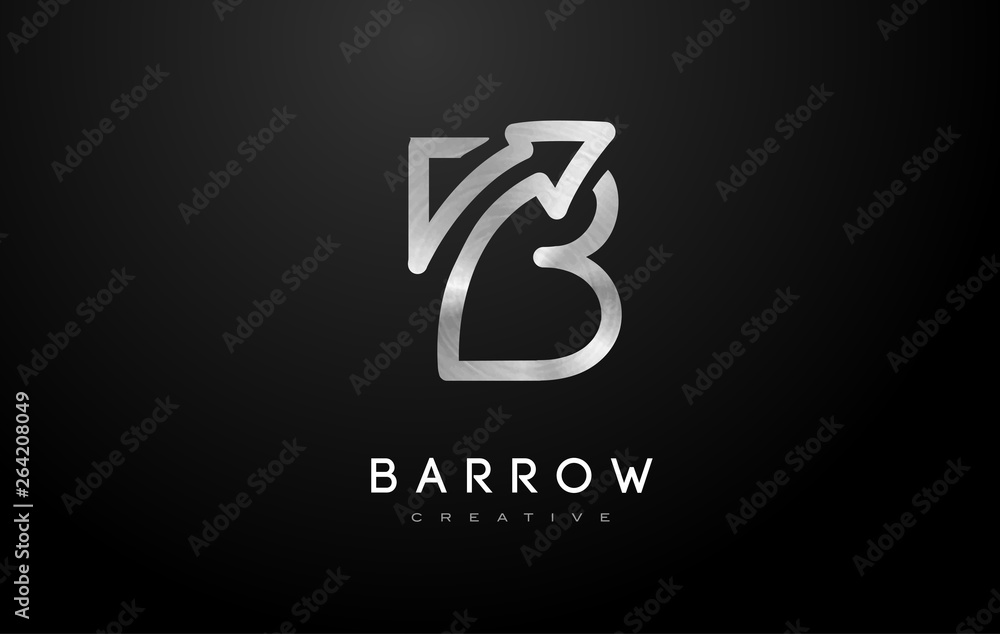 Silver Metal B Logo. B Letter Icon Design Vector Silver Metal B Logo. B Letter Icon Design Vector