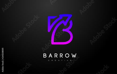 Purple Magenta B Logo. B Letter Icon Design Vector