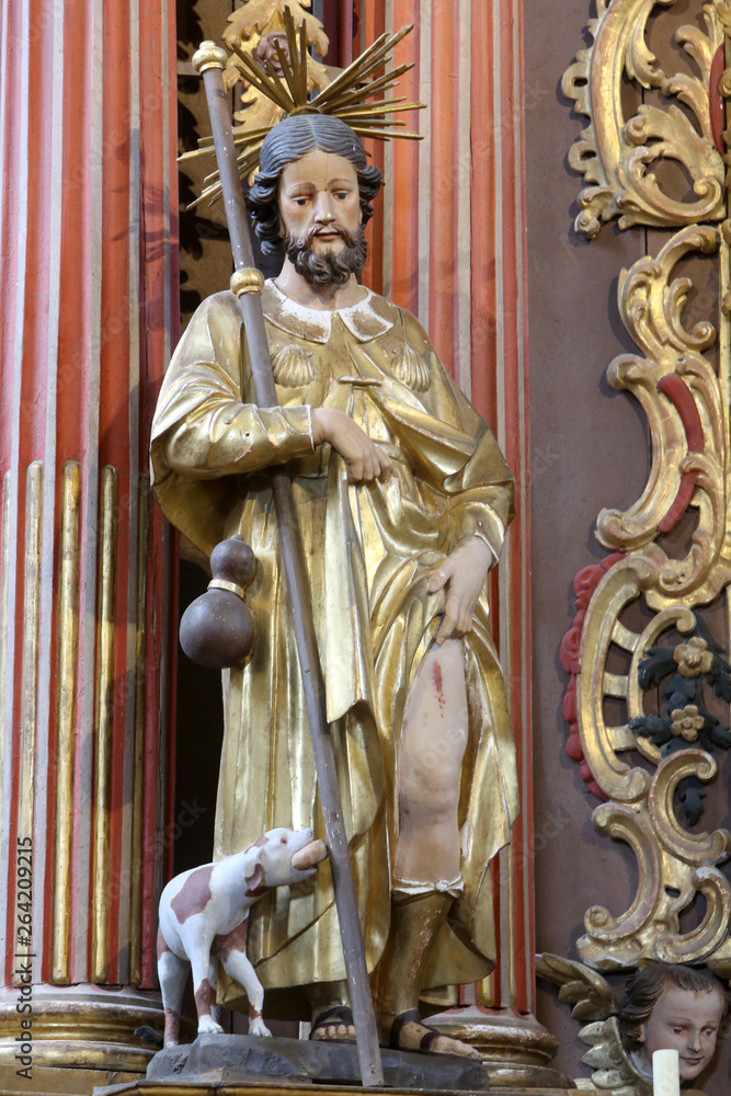 Obraz premium Saint-Roch. Eglise Saint-Nicolas de Véroce. / Saint Roch. Church of St. Nicholas of Veroce.