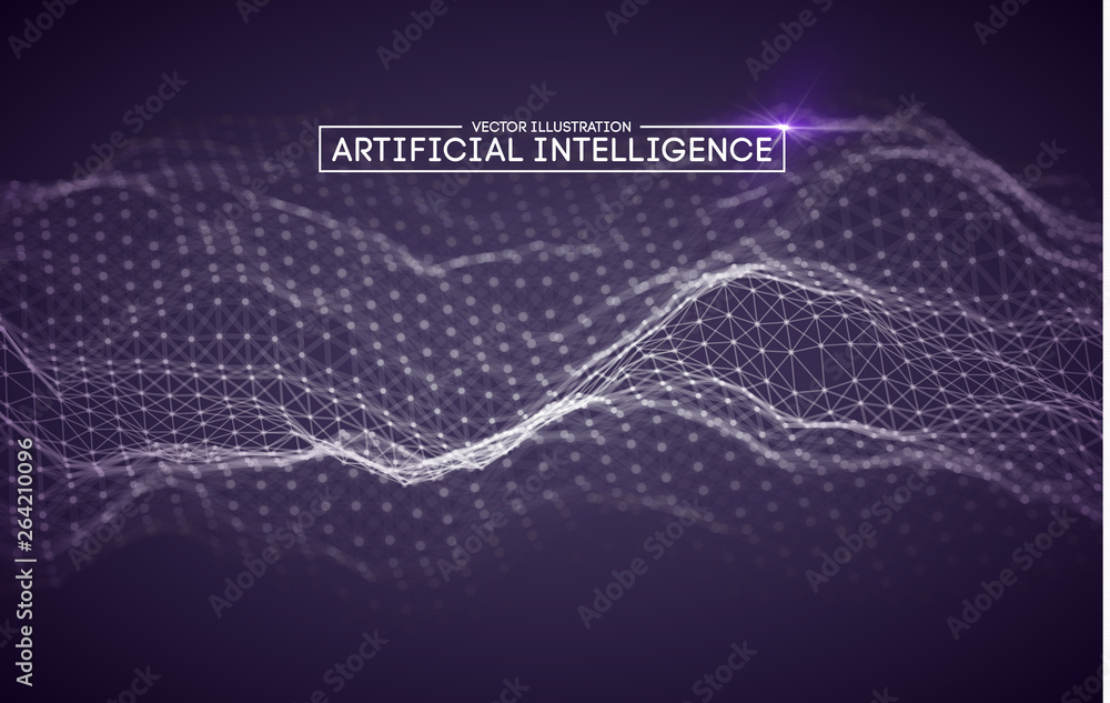 Artificial intelligence automation technology background. Augmented reality vector design. Vector Eps 10