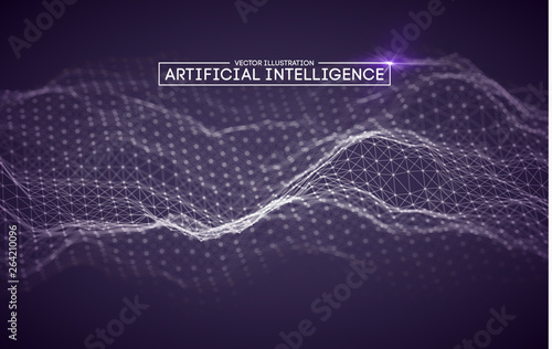 Artificial intelligence automation technology background. Augmented reality vector design. Vector Eps 10