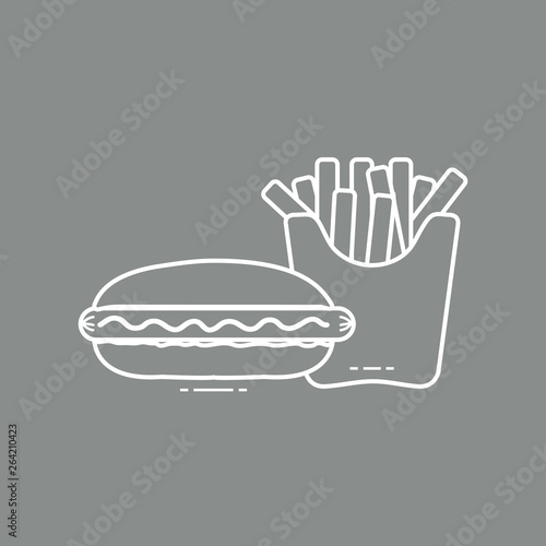 French fries and hot dogs. Harmful eating habits.