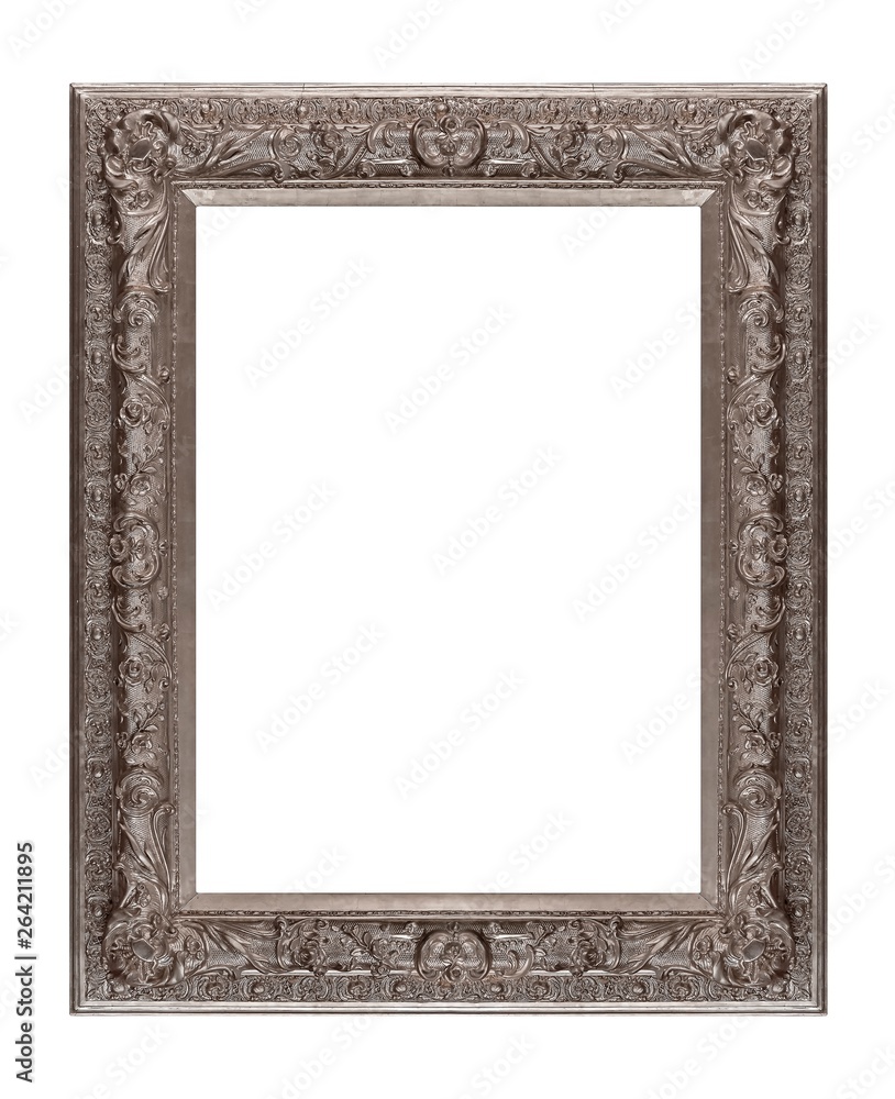 Silver frame for paintings, mirrors or photo isolated on white background Silver frame for paintings, mirrors or photo isolated on white background