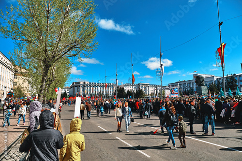 Fototapeta Naklejka Na Ścianę i Meble -  parade of victory russia Ulan-Ude May 9, 2018, the second world war