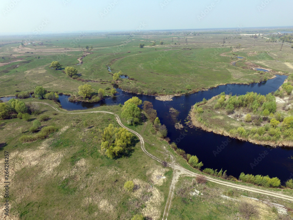 Aerial view of the Saburb landscape (drone image) Near Kiev,Ukraine Aerial view of the Saburb landscape (drone image) Near Kiev,Ukraine