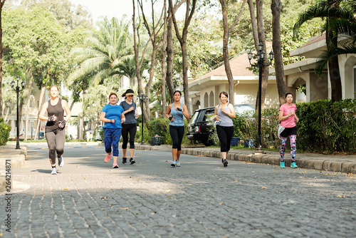 Women jogging in the street