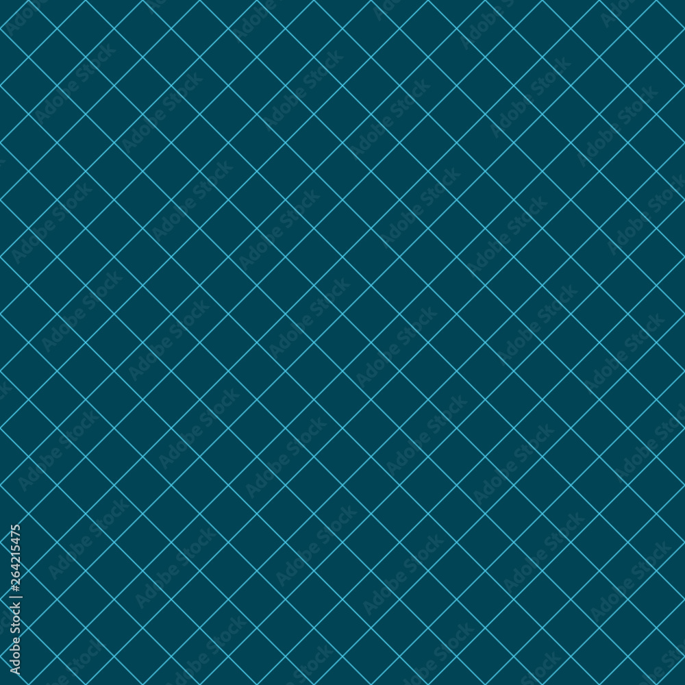 Fototapeta Digital diagonal grid seamless pattern vector, simple and flat design, minimalist style, blue color.