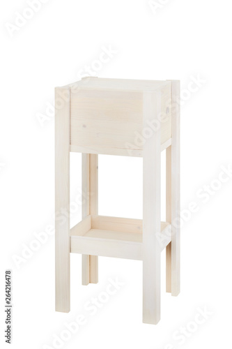 Small wooden service table to put wine bottles, for restaurants photo