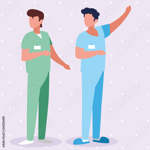 male medicine workers with uniforms