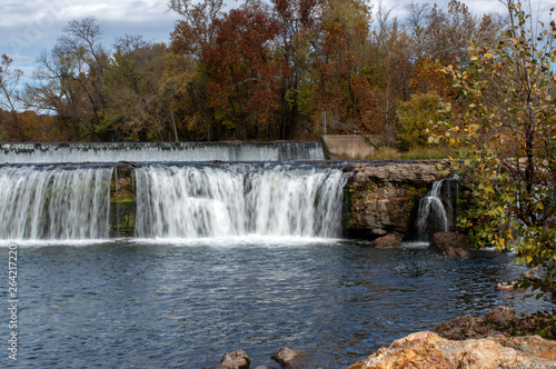 Spashing waters on a fall day.