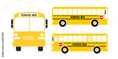 school bus yellow illustration vector