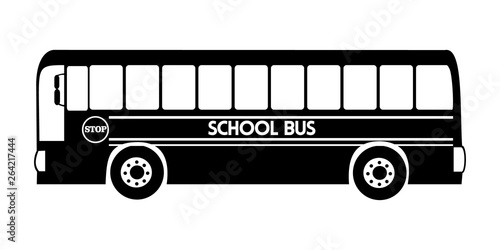Silhouette school bus illustration vector black color