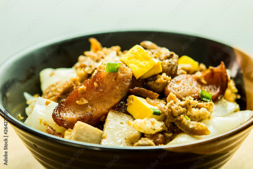 Chinese Steamed Rice Noodle Rolls in bowl, in studio Chiangmai Thailand Chinese Steamed Rice Noodle Rolls in bowl, in studio Chiangmai Thailand