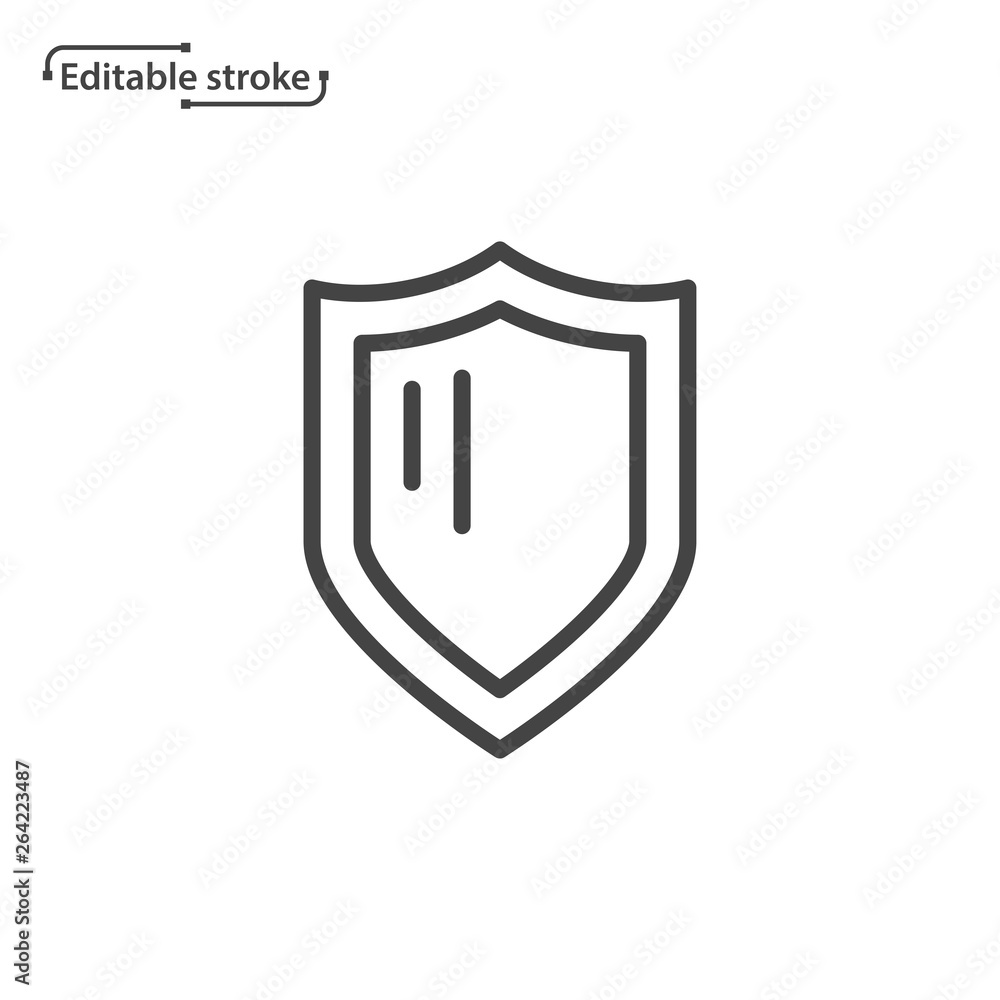 Shield line vector icon. Editable stroke. Shield line vector icon. Editable stroke.