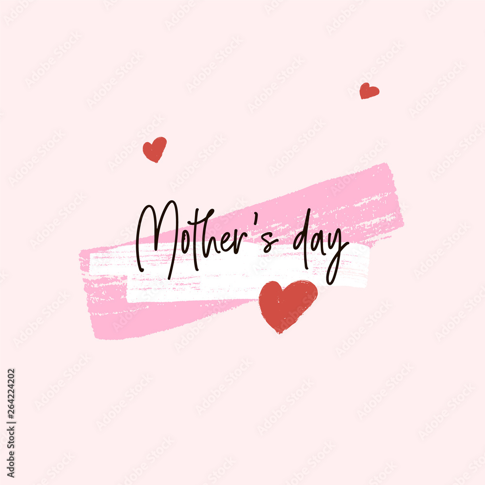 Mother's day greeting card brush paint background.