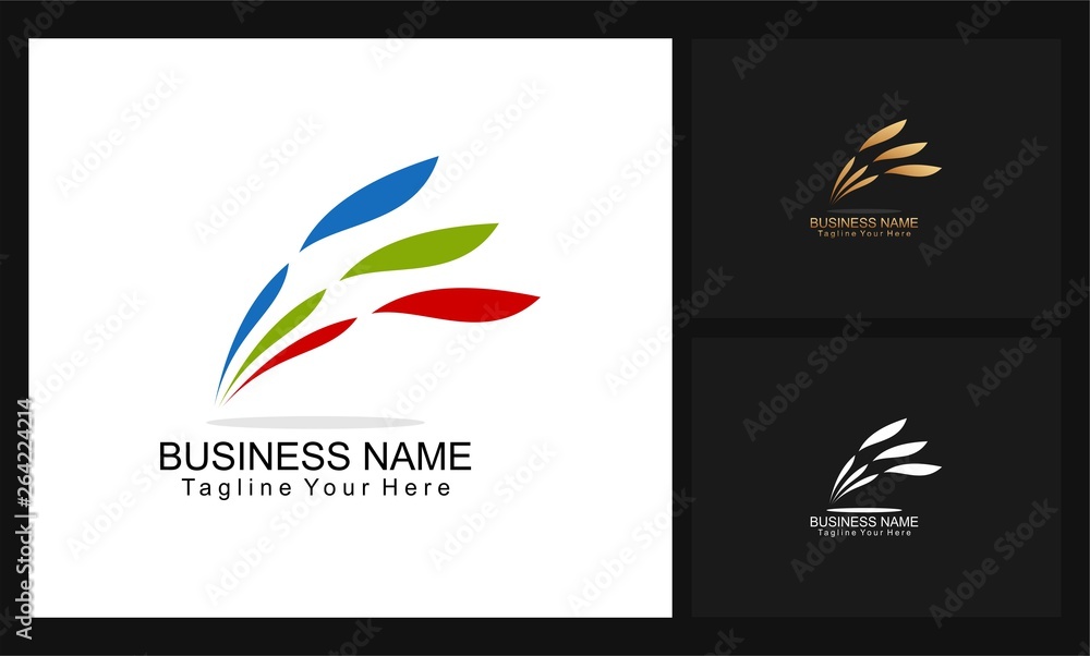 line colorful business concept design logo