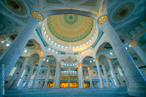 Photography interior of the mosque in Astana kazakhstan