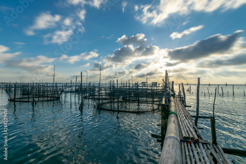 Beautiful sunset at Koh Yo (Yo Island) in Songkha, Thailand photo