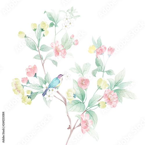 Colorful flower on white background,Mother's Day, wedding, birthday, Easter, Valentine's Day, Pastel colors