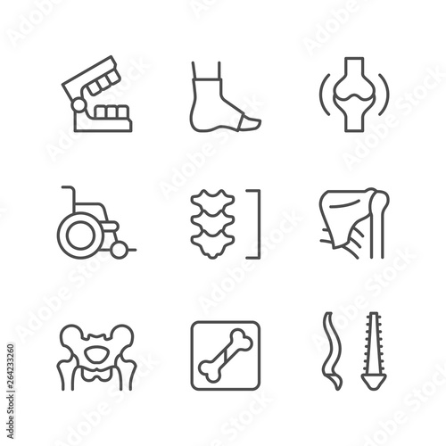 Set line icons of orthopedics