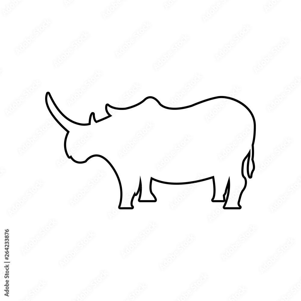 silhouette of a rhinoceros icon. Element of zoo for mobile concept and web apps icon. Outline, thin line icon for website design and development, app development silhouette of a rhinoceros icon. Element of zoo for mobile concept and web apps icon. Outline, thin line icon for website design and development, app development