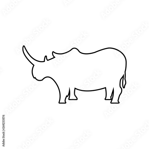 silhouette of a rhinoceros icon. Element of zoo for mobile concept and web apps icon. Outline, thin line icon for website design and development, app development