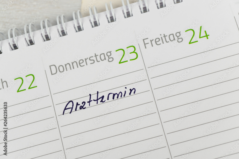 The german word for doctor's appointment in a calendar The german word for doctor's appointment in a calendar