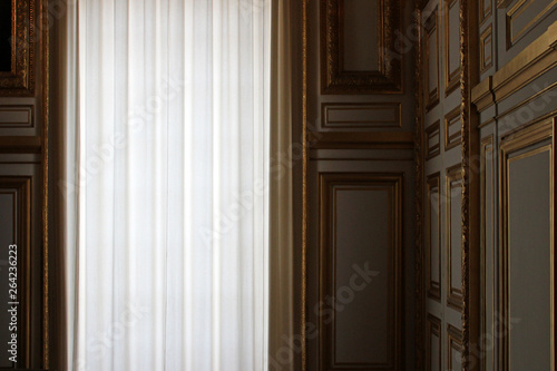 curtain and woodwork in a castle (france)