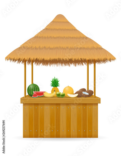 beach stall fresh bar for summer holidays on resort in the tropics vector illustration