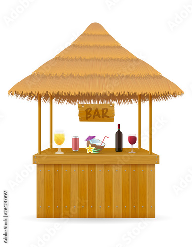beach stall bar for summer holidays on resort in the tropics vector illustration