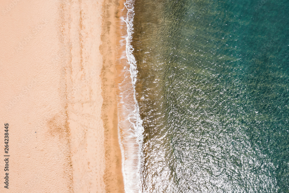 Aerial photo of summer beach and sea 